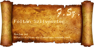 Foltán Szilveszter névjegykártya