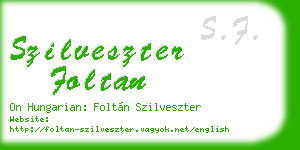 szilveszter foltan business card